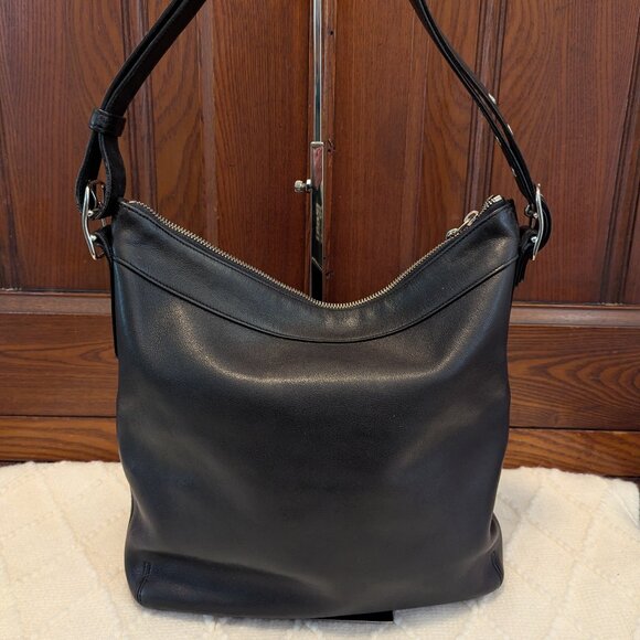 Vintage Coach 9188 Black Leather Legacy Slim Duffle Shoulder Bag/crossbody - Picture 3 of 11